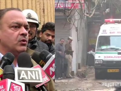 दिल्लीतील धान्य बाजार परिसरात भीषण आगीमुळे ३५ जण मृत्युमुखी