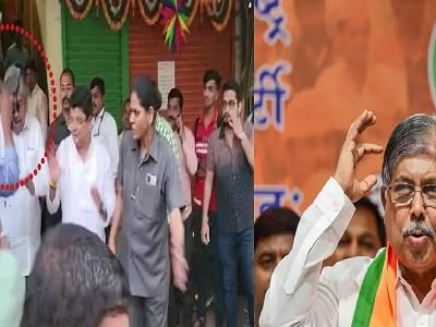 राज्याचे उच्च व तंत्र शिक्षण मंत्री चंद्रकांत पाटील यांच्यावर शाईफेक, वादग्रस्त वक्तव्यानंतरची घटना