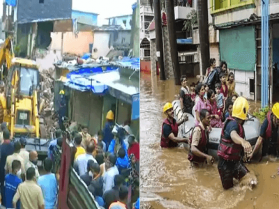मुंबईत इमारत कोसळून 3 ठार | तर रायगडमध्ये दरड कोसळल्याने 5 जणांचा मृत्यू