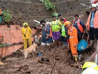 मुंबईत रात्रभर मुसळधार पाऊस आणि हायटाईड | दोन भूस्खलनांमध्ये 14 जणांचा मृत्यू