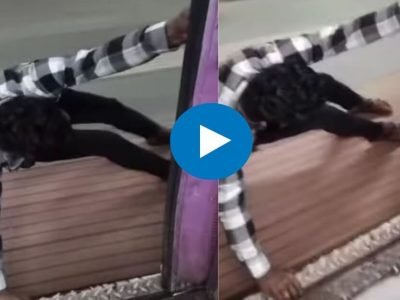 Local Train Viral Video | धावत्या ट्रेनच्या दरवाजावर तरुणाची स्टंटबाजी; काळजात धडकी भरवणारा व्हिडिओ व्हायरल