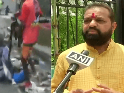 VIDEO | शिवसेना आ. दिलीप लांडेंनी कंत्राटदाराला रस्त्यात बसवून डोक्यावर कचरा टाकला