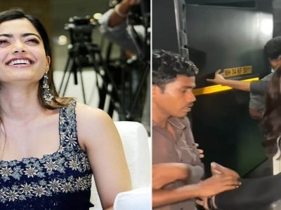 Rashmika Mandanna Video | चाहता रश्मिका सोबत सेल्फी घ्यायला आला | अंगरक्षकाने अडवलं | पण रश्मिकाने काय केलं?