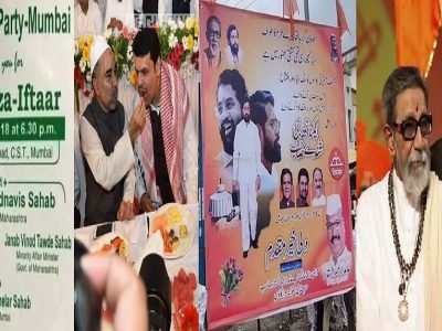 मुस्लिमांच्या इफ्तार पार्टीतील जनाब फडणवीस आणि संभाजीनगरच्या उर्दू पोश्टरवरील जनाब शिंदेंची हिंदुत्वावरून उद्धव ठाकरेंवर टीका