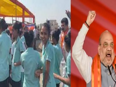 Viral Video | अमित शहांच्या सभेसाठी नर्सिंग कॉलेजच्या विद्यार्थ्यांना गाडीत भरून आणलं, बाहेर देखील पडू देत नाहीत