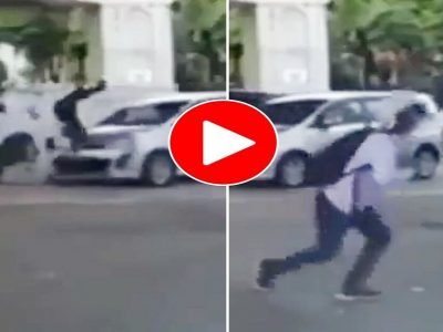 Viral Video | त्याचा वेगाने येणाऱ्या कारच्या धडकेने मोठा अपघात होतो, नंतर जे घडलं ते पाहून डोळ्यावर विश्वास बसणार नाही