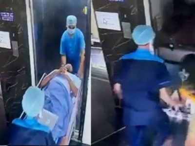 Video Viral | पेशंटला स्ट्रेचरने घेऊन जाताना स्ट्रेचर अर्धवट लिफ्टमध्ये प्रवेश करताच लिफ्ट खाली गेली, असा घडला अपघात, पहा व्हिडीओ