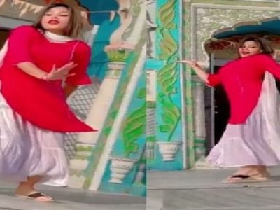 Girl Dance in Temple Premises | मंदिराच्या गेटवर तरुणीचं सेकंड हँड जवानी गाण्यावर नृत्य | नेटिझन्स संतापले