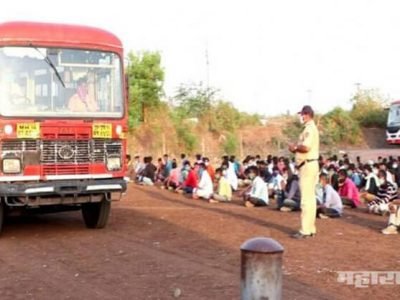 नालासोपारा एसटी आगारात स्थानिकांची गावाला जाण्यासाठी गर्दी