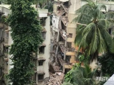 मुंबई खार रोडवर ५ माजली इमारतीचा भाग कोसळला; बचावकार्य सुरु