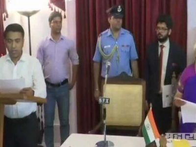 Pramod sawant took a oath as chief minister of Goa