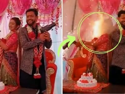 Viral Video | लग्नातील व्हिडिओशूटसाठी वधू-वराने केला हा प्रकार, आग थेट वधूच्या चेहऱ्यावर, व्हिडिओ व्हायरल