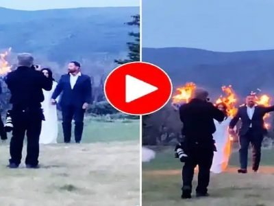 Viral Video | व्हिडिओ शूटसाठी जीवाशी खेळ, लग्नात नवरा-नवरीने स्वत:ला घेतले पेटवून, हा धक्कादायक व्हिडिओ व्हायरल