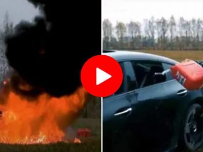 VIDEO | २ कोटींची मर्सिडीज कार YouTuber ने रॉकेल टाकून जाळली