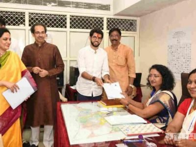 शिवसेनेकडून जोरदार शक्तीप्रदर्शन करत आदित्य ठाकरेंचा उमेदवारी अर्ज दाखल